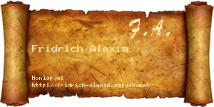 Fridrich Alexia névjegykártya